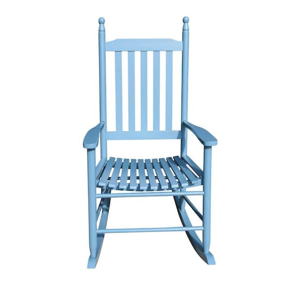 Miscool Anky Blue Wood Outdoor Rocking Chair RCHD1028620 - The Home Depot