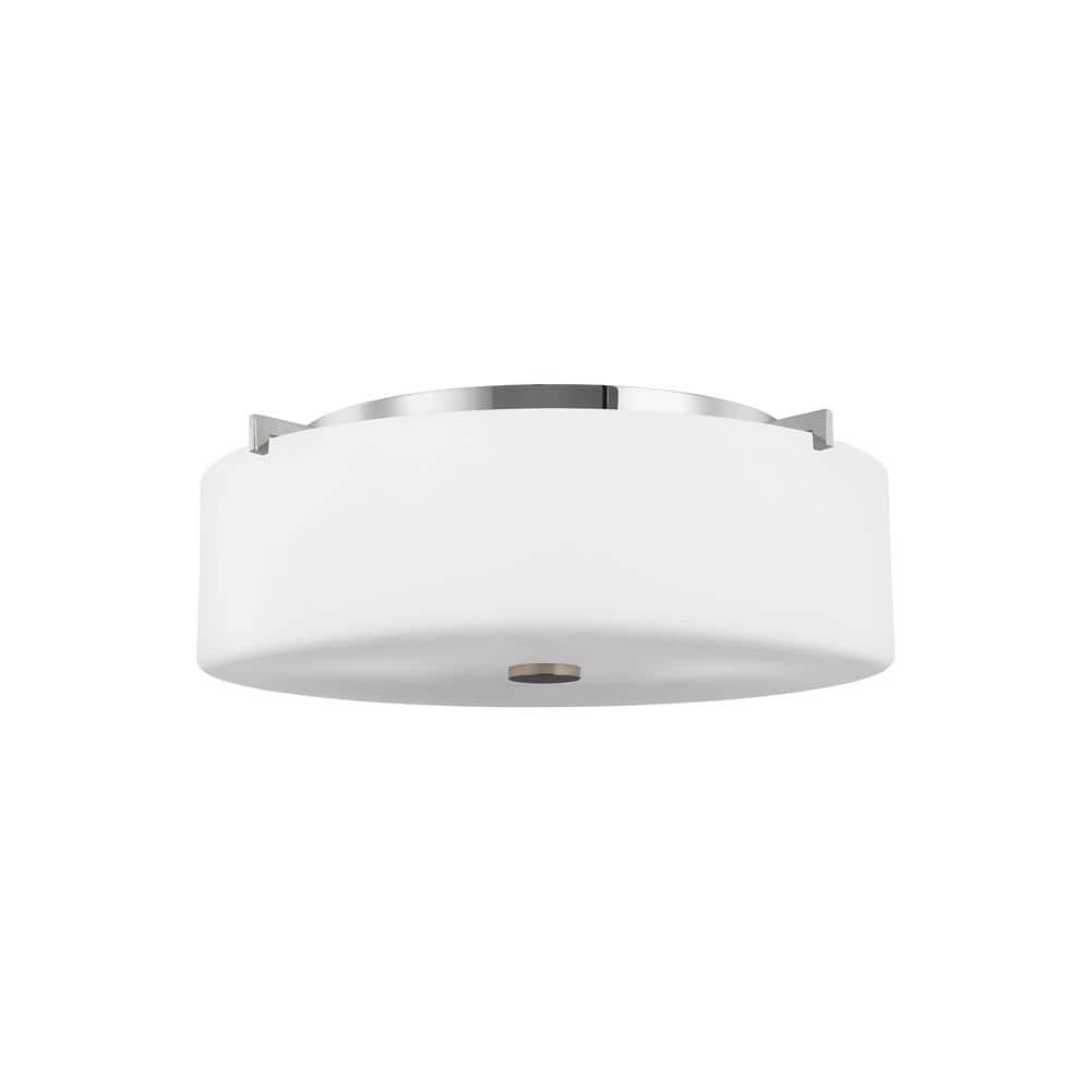 Sunset Drive Chrome 3-Light Flush Mount with White Opal Glass