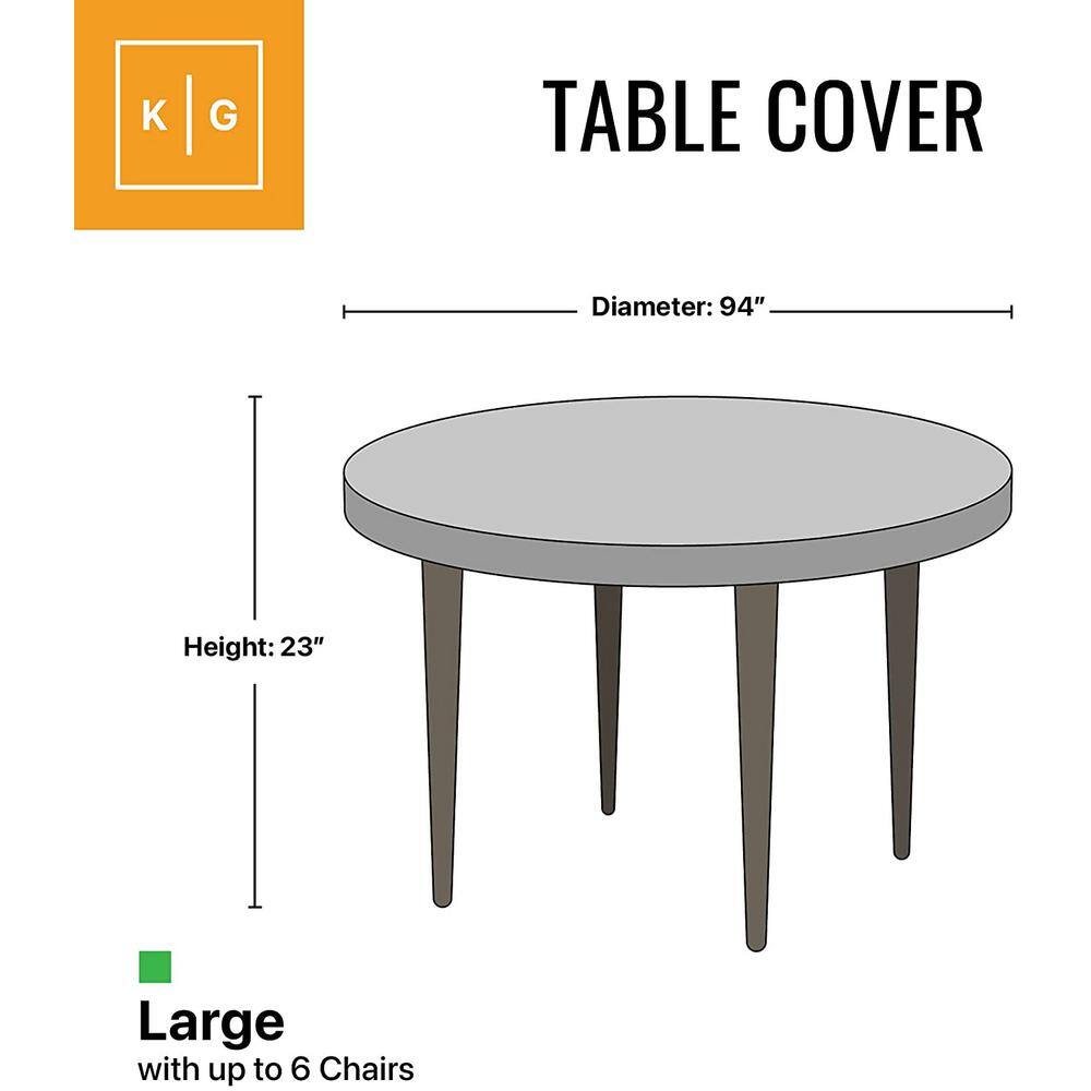 Large Gray Waterproof Round Patio Table and Chair Cover