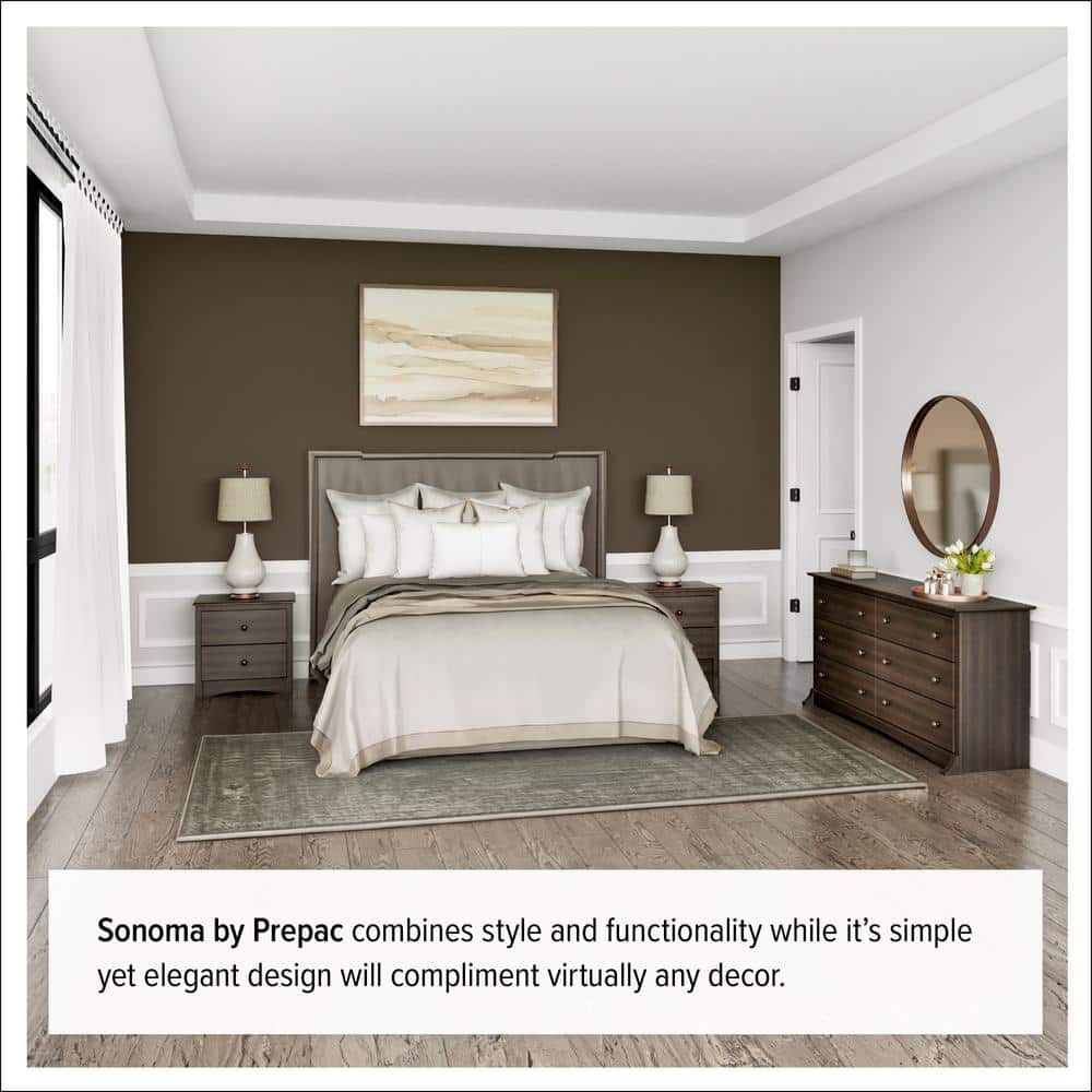 Espresso Composite Wood Double Roller Dresser