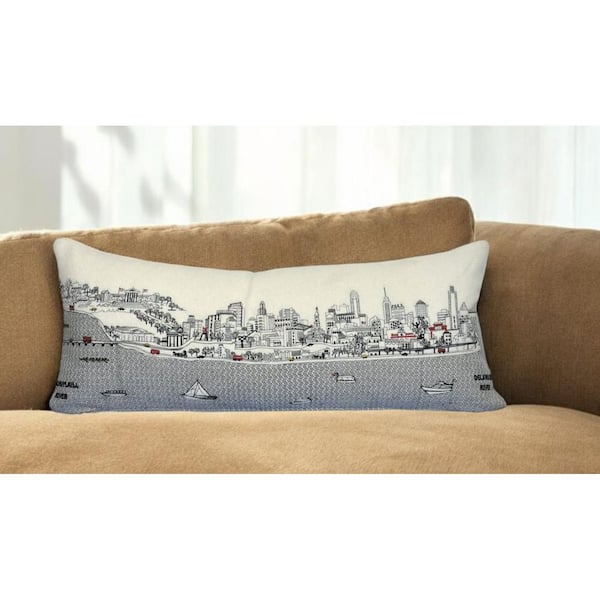 HomeRoots Cream Solid Polyester 14 in. x 35 in. Throw Pillow