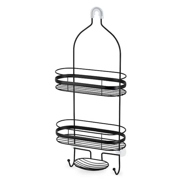 Moorefield 3-Tier Over the Shower Caddy with Banded Accents in Matte Black