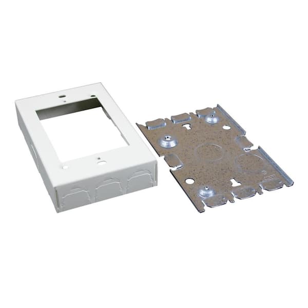 Wiremold 500 and 700 Series Metal Raceway 15/16 In. Deep 1-Gang Shallow Switch/Receptacle Box, White