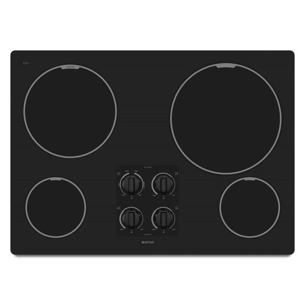 Maytag 30 in. Smooth Surface Electric Cooktop in Black with 4 Elements including Speed Heat and Power Cook Element