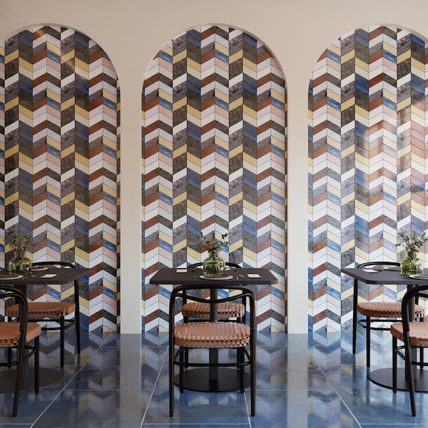 Elizabeth Sutton Pride Malibu Metallic 16.92 in. x 17.44 in. Polished Glass Mosaic Wall Tile (2.05 Sq. Ft./Each)