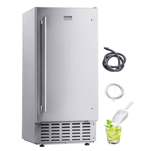 VEVOR Undercounter Built-in Ice Maker, 66 Lbs/Day Under Counter Ice Maker with Stainless Door, 14.96 in. W, Crescent Ice Type