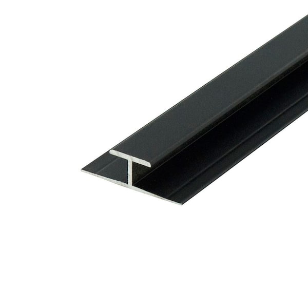 3-PACK 0.370 in. D x 1.25 in. W x 48 in. L Finished Black Aluminum H Channel Moulding Fits 1/4 in. to 9/32 in. Boards