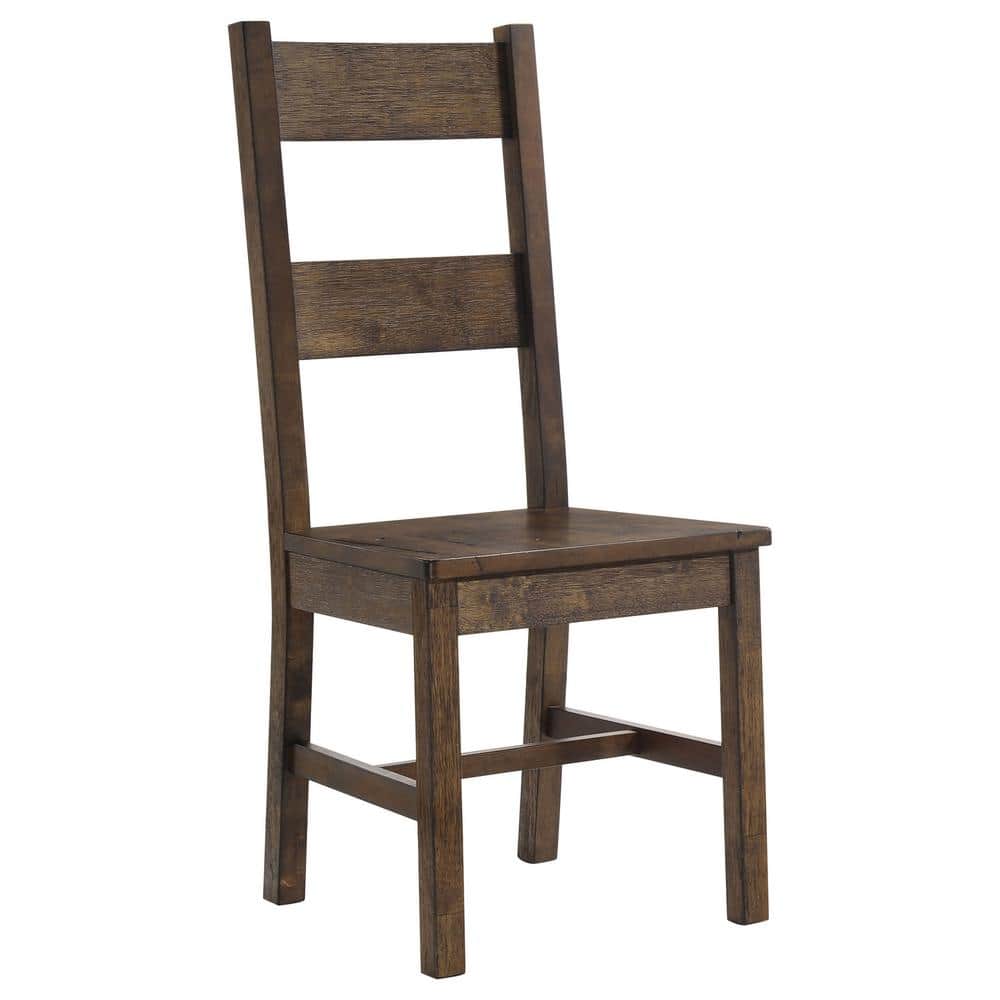 Rustic Golden Brown Wooden Ladderback Side Chair