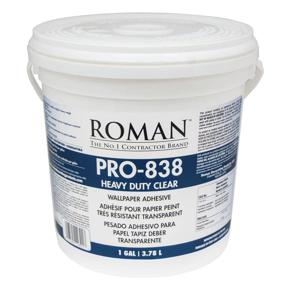 Roman PRO-838 1 Gal. Heavy Duty Clear Wallcovering Adhesive 011301 - The  Home Depot