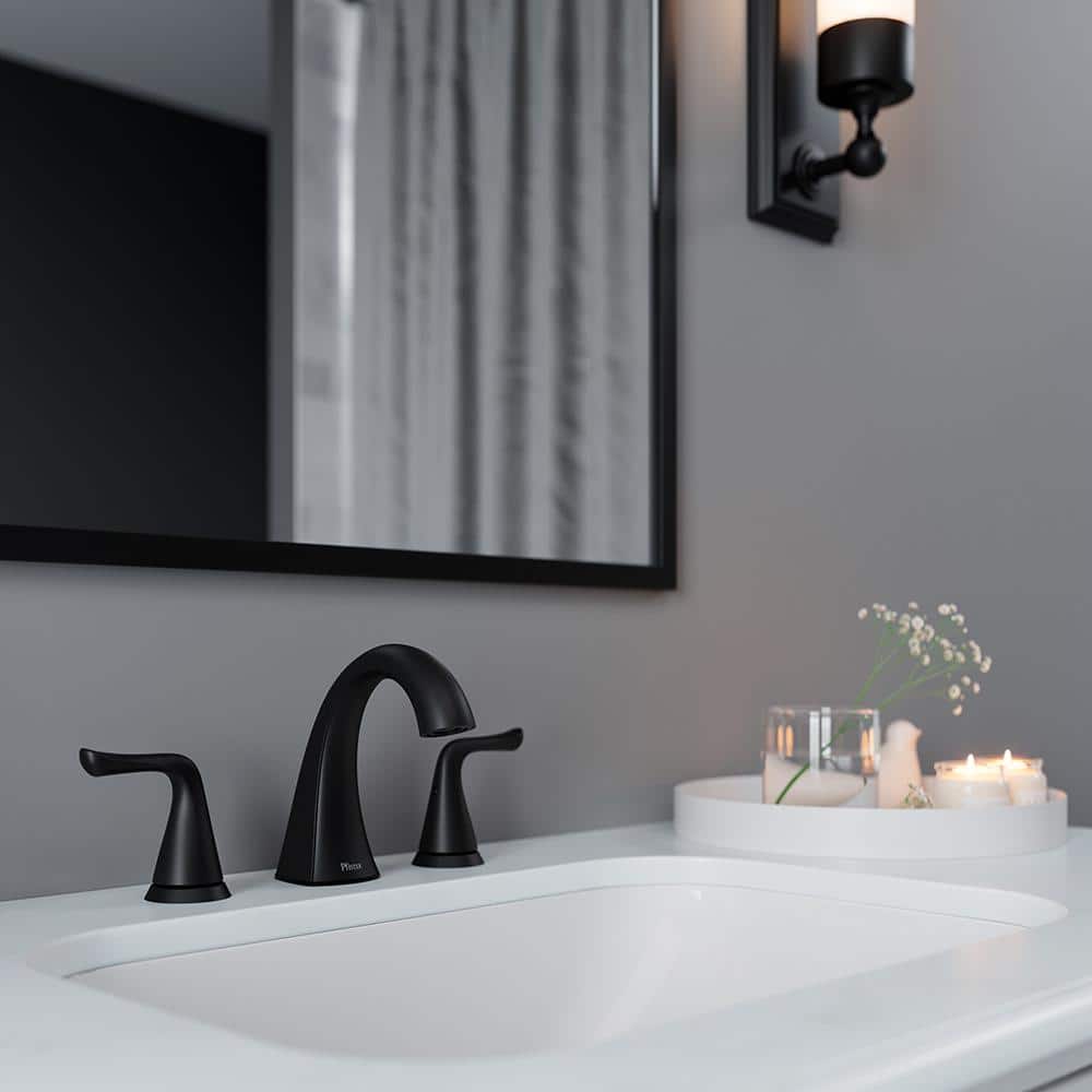 Willa Matte Black Widespread Bathroom Faucet with Drain Assembly