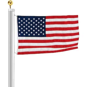 All American Series - 30 ft. Tapered Sectional Flagpole Kit with 5 ft. x 8 ft., Nylon All Weather Flag