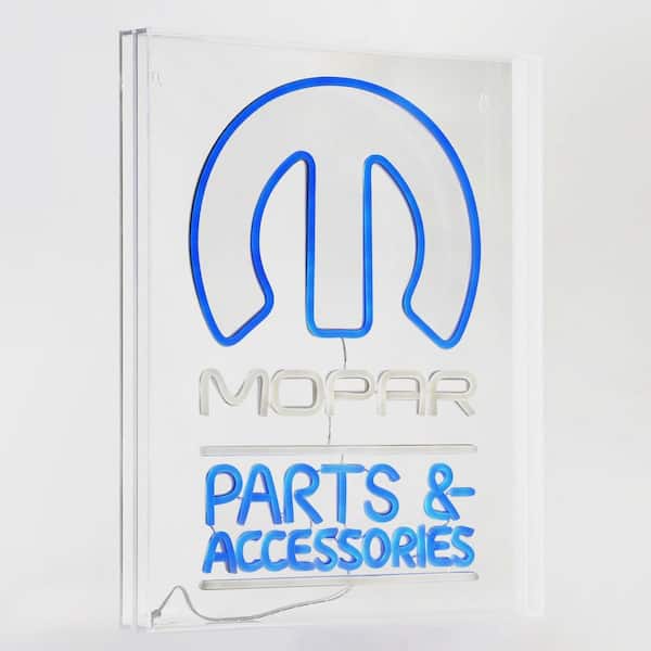 16 in. x 20 in. Blue Acrylic LED Sign-Licensed Retro Neon Sign-For Bar, Man Cave, Garage (Mopar Parts and Accessories)