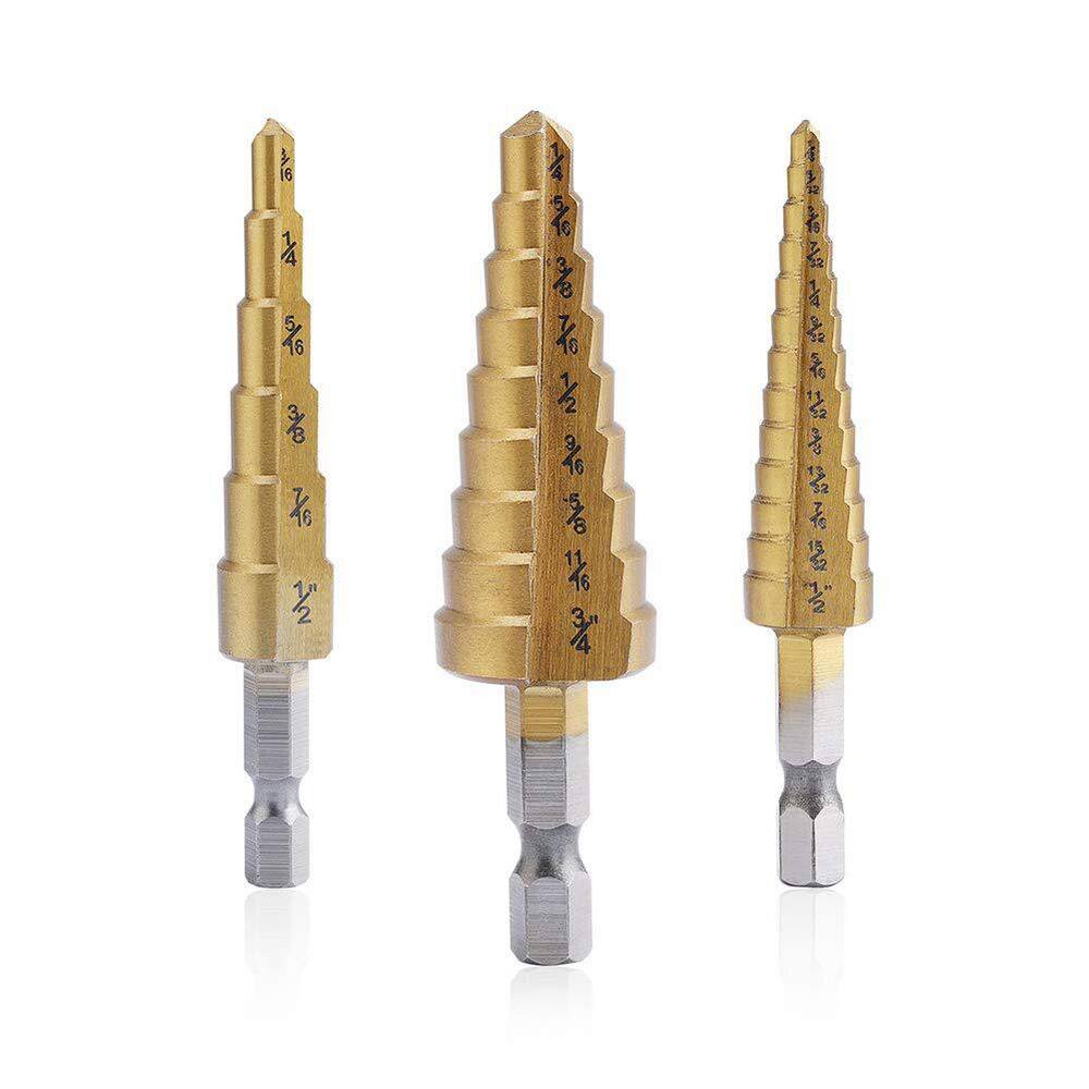 Titanium HSS Step Drill Bit Set (3-Piece) with Case price history on PriceWatchPro