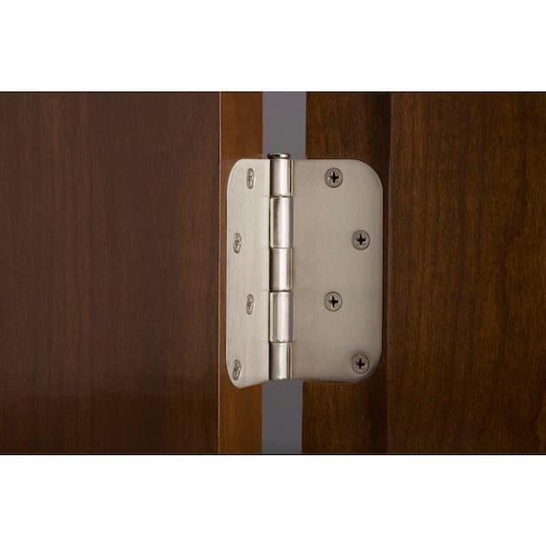 3-Pack 3-1/2 in. x 1/4 in. Radius Chrome Squeak-Free Butt Door Hinge