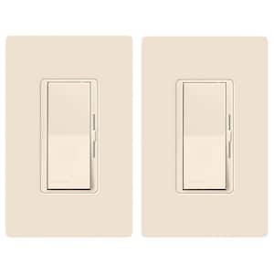 Diva LED+ Dimmer Switch w/Wallplate for Dimmable LED Bulbs, 150-Watt/Single-Pole or 3-Way, White (DVWCL-2PK-LA) (2-Pack)