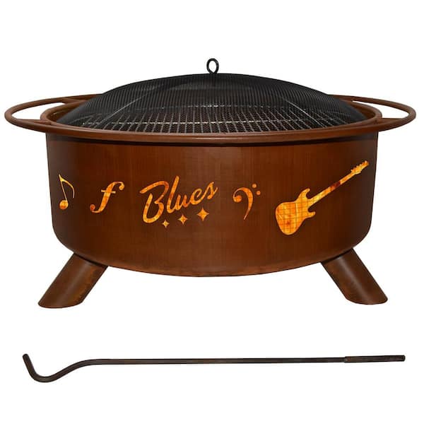 Round Steel Wood Burning Fire Pit, Endless Summer 29 In Square Wood Burning Fire Pit