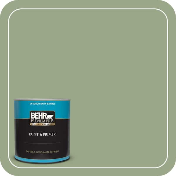 BEHR PREMIUM PLUS 1 qt. #MQ6-51 Fern Leaf Satin Enamel Exterior Paint & Primer
