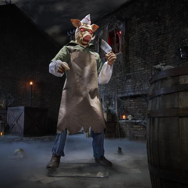 Home Accents Holiday 6.5 FT Wicked Woods Animated LED Butcher