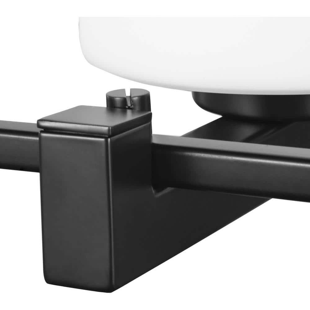 Chadwick Matte Black 4-Light Wall Bracket with Opal Glass Shades