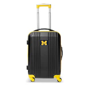 NCAA Michigan 21 in. Yellow Hardcase 2-Tone Luggage Carry-On Spinner Suitcase