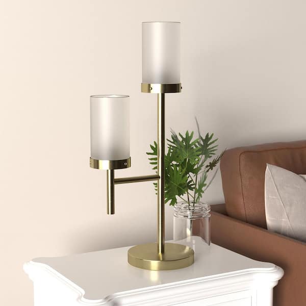 Maxax Concord 25.3 In. Gold Modern Dimmable Metal Bedroom Living Room Bedside Desk Table Lamps Set of 2