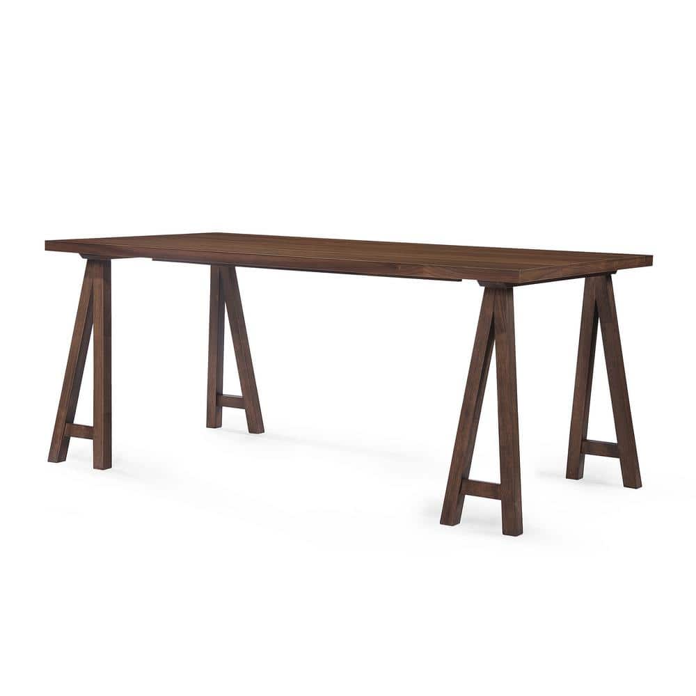 Walnut and Light Beige 7-Piece Mid-Century Modern Dining Set