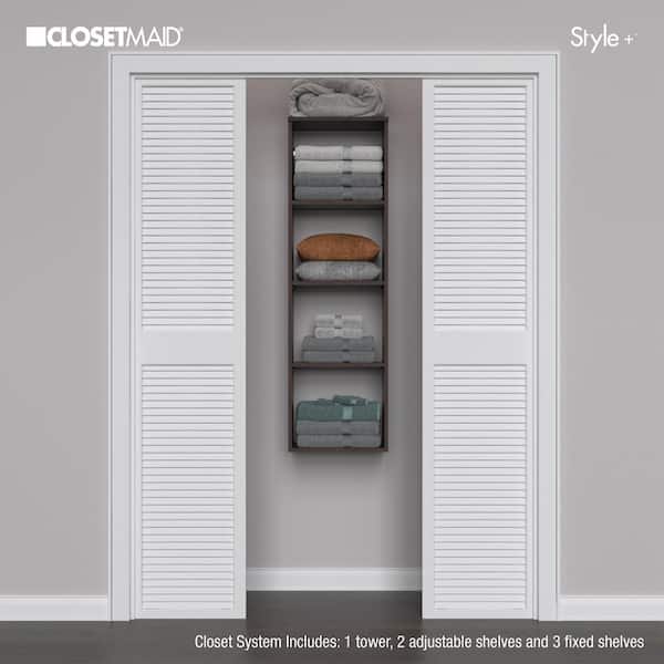 Style+ 17 in. W Chocolate Hanging Wood Closet Tower