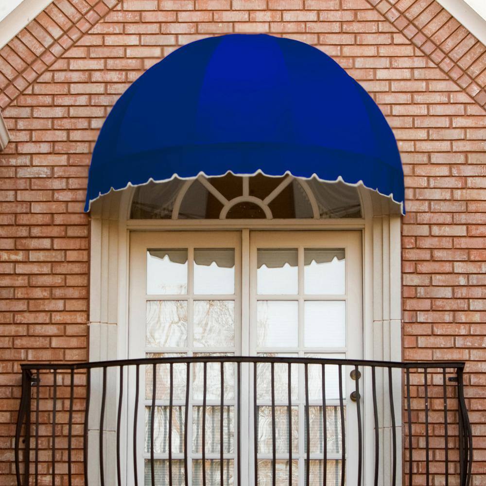 Bright Blue Dome-Shaped Aluminum Frame Awning with Acrylic Fabric