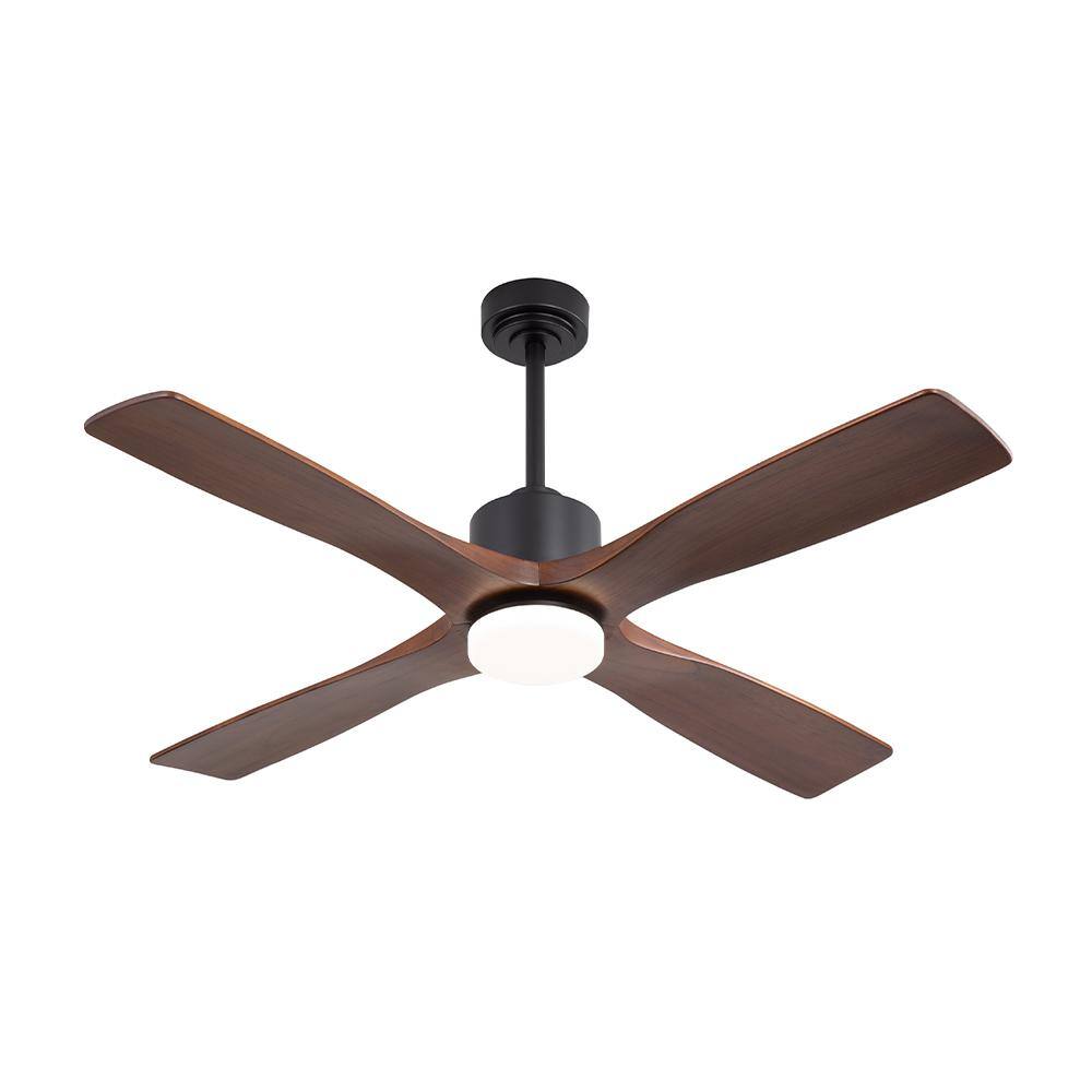 MLiAN 48 In. (4 ft.) DC Indoor Ceiling Fan with Integrated LED, 4 Solid