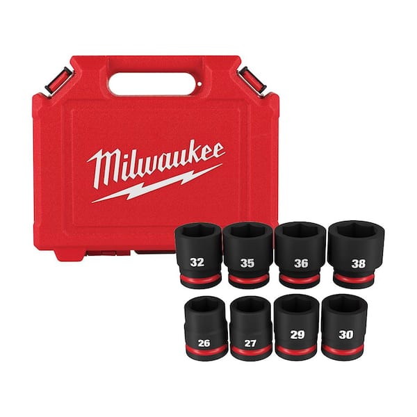 Milwaukee Tool SHOCKWAVE 1/2 -inch Drive SAE and Metric 6 Point Impact  Socket Set (29-Piec