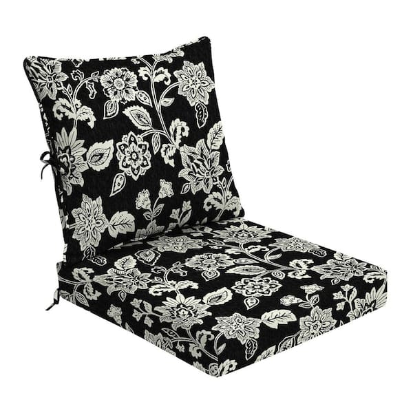 ARDEN Foam Outdoor Deep Seat Cushion Set 24 x 24 Made with ProFoam Rain-Proof Fade Resistant Ashland Black Jacobean