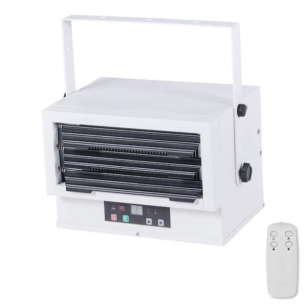 Electric Garage Heater, 5000-Watt (2500/5000W) Ceiling Mounted Shop Heater, with Remote Control and Overheat Protection