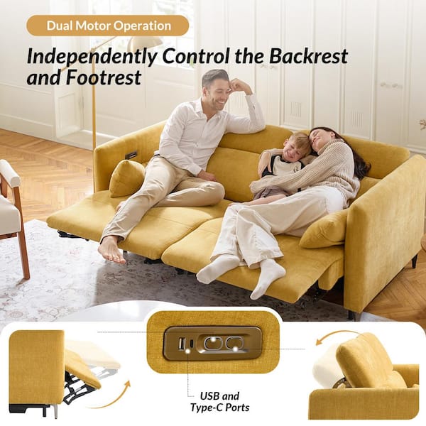 momoten 様 symphony mustard JAYDEN CREATION Arturo Modern Mustard 73.25 in.W Dual Motor