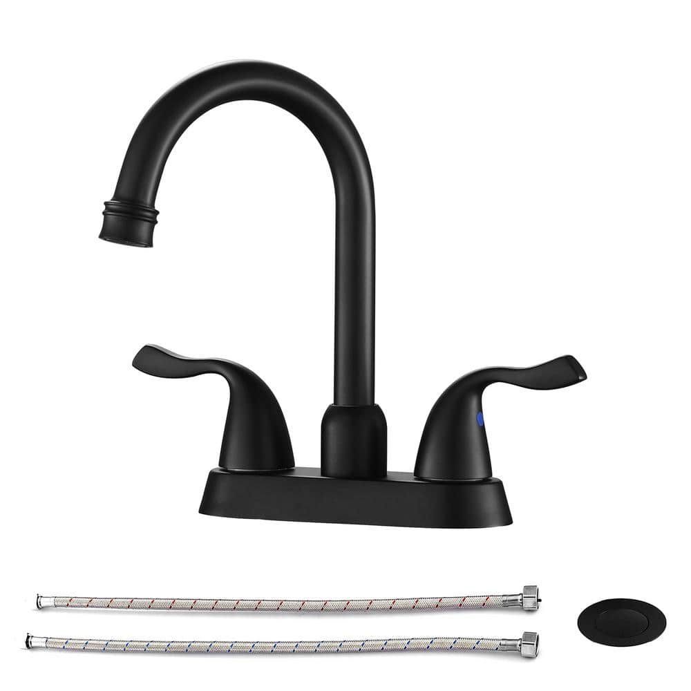 4 in. Centerset 2-Handle Bathroom Faucet with Spot Defense and Drain Assemb