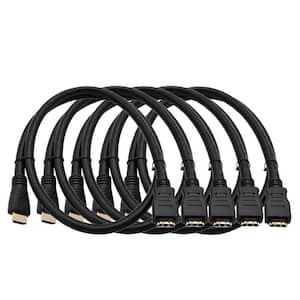 HDMI Extension (24AWG) 6 ft. Cable with Ethernet Black 5-Pack