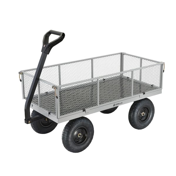 6 cu. ft. Steel Garden Cart, 13 in. Pneumatic Tires, 2-in-1 Pull or Tow Handle