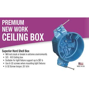 4 in. 25 cu. in. Hard Shell PVC New Work Electrical Ceiling Box