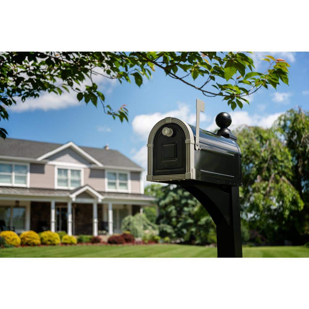 Gibraltar Black Aluminum Decorative Mailbox Post