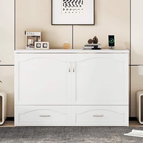 White murphy deals bed cabinet