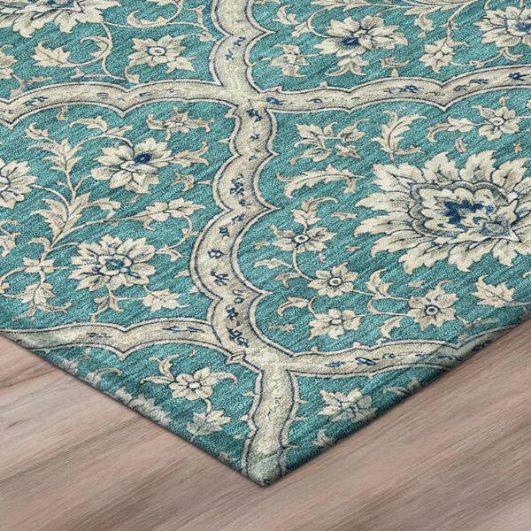 Chantille Machine Washable Indoor/Outdoor Abstract ACN3139 Turquoise 3 ft. x 5 ft. Area Rug