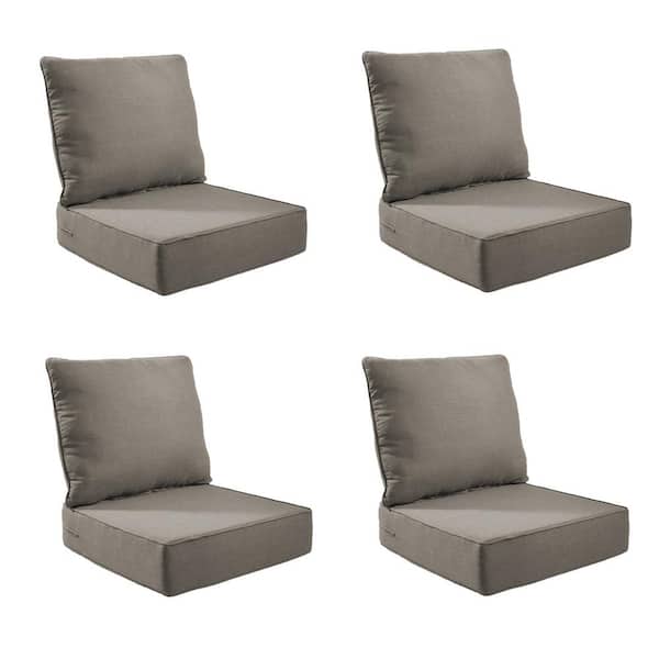 Modern 24 in. x 24 in. x 6 in. 8-Piece Deep Seating Outdoor Lounge Chair Thick Cushion Set in Gray (4-Set)