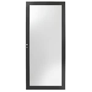 4000 Series 36 in. x 80 in. Black Left-Hand Full View Aluminum Storm Door - Laminated Safety Glass