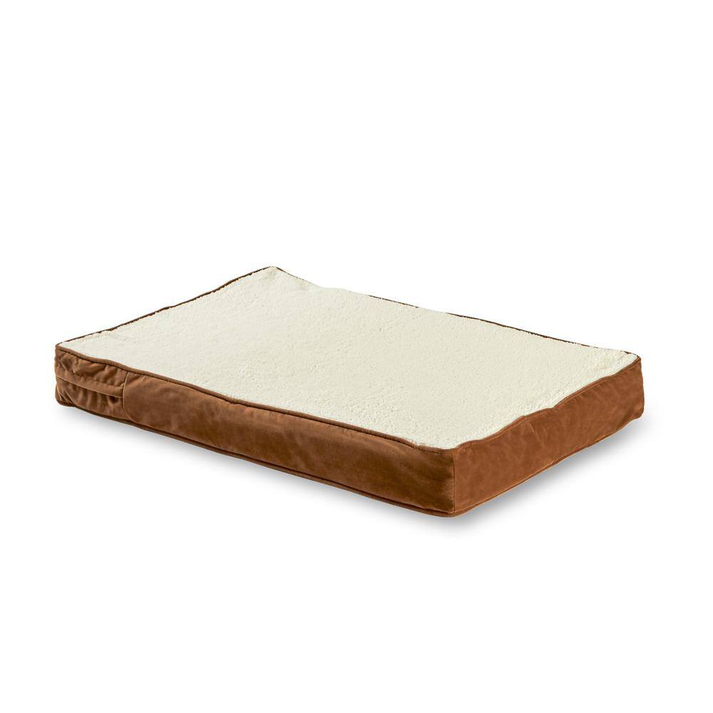 Latte X-Small Orthopedic Dog Bed with Sherpa Panel