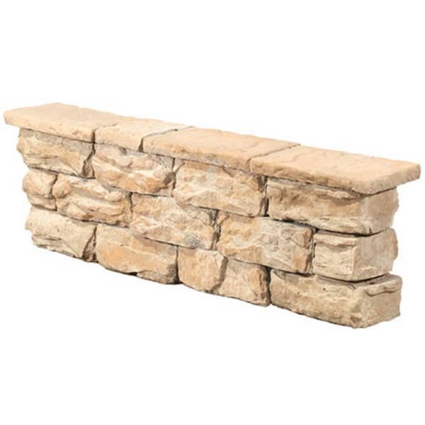Natural Concrete Products Co 64 in. Fossill Brown Outdoor Decorative Seat Wall