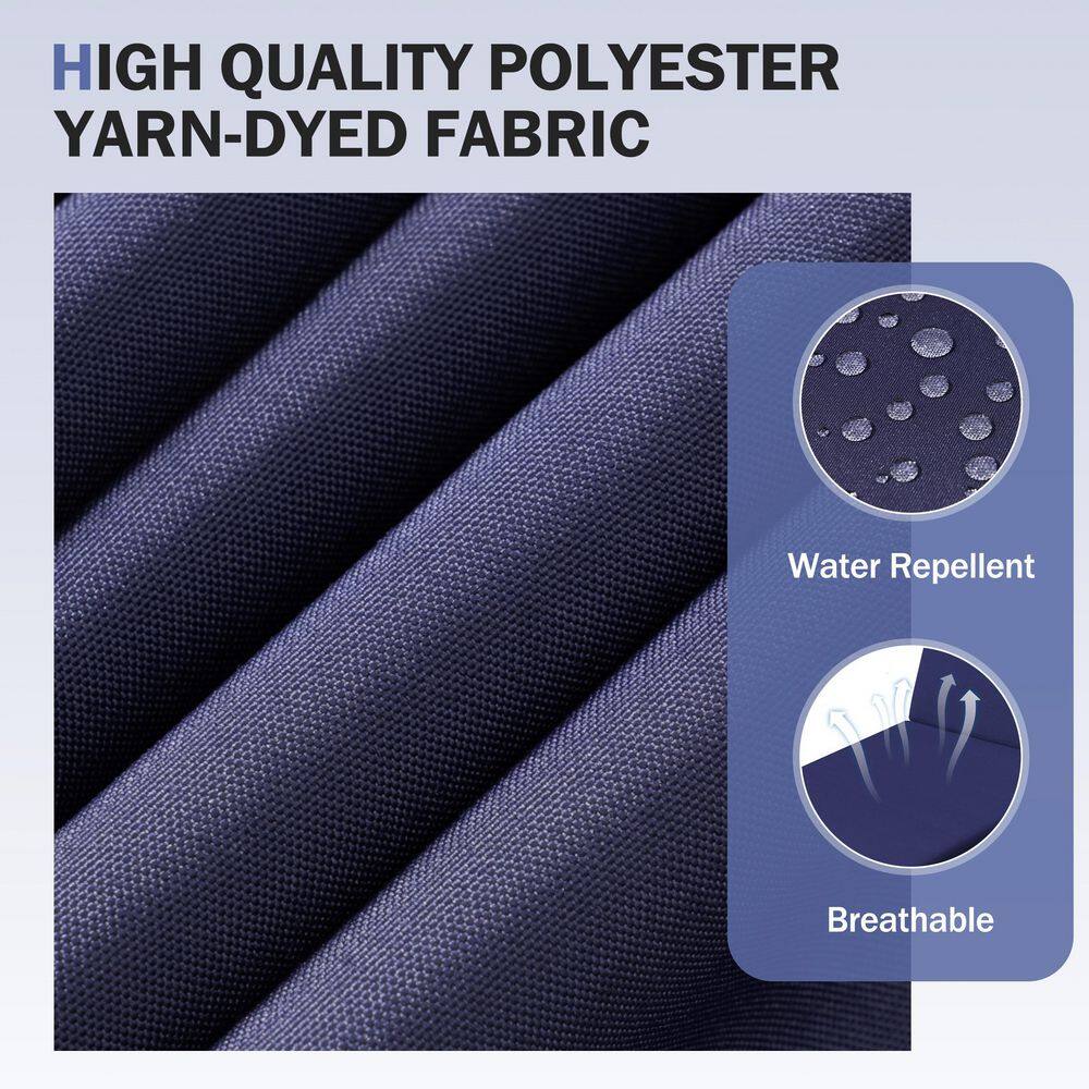 Fabric details: Polyester yarn-dyed, water repellent, breathable.