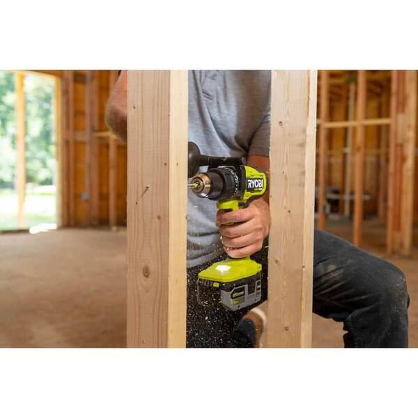 RYOBI - ONE+ HP 18V Brushless Cordless 1/2 in. Hammer Drill Kit with (2) 2.0 Ah Batteries, Charger, and Bag