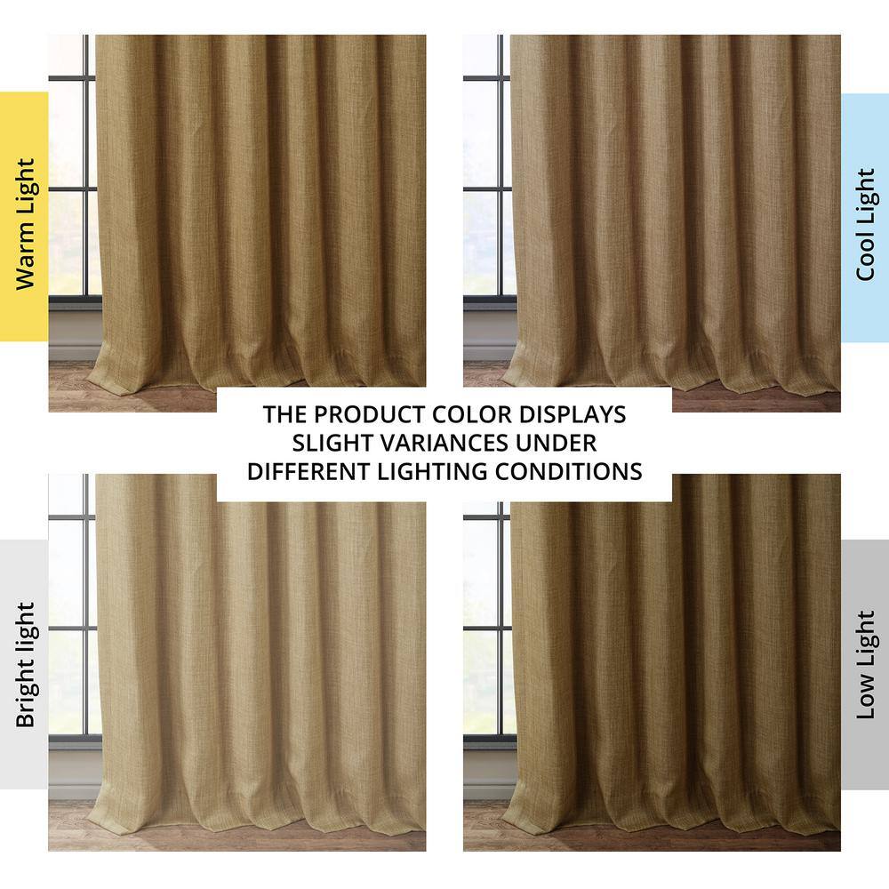 Butterscotch Faux Linen Blackout Puddle Length Window Panel