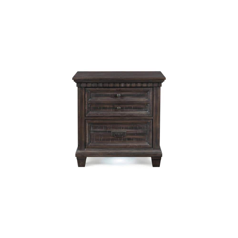 Steele Traditional 3-Drawer Nightstand in Smokey Gray Oak with LED Light