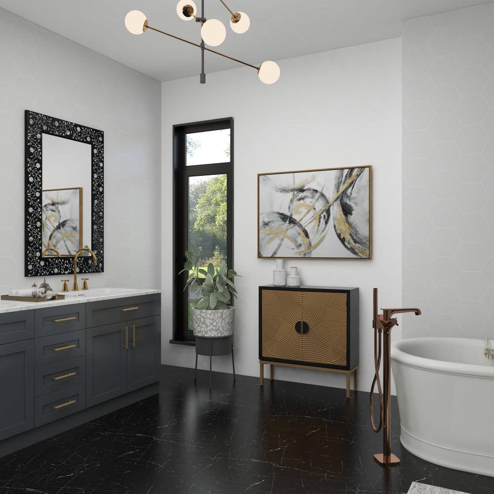 Black and Bronze Ripple Design 2-Door Cabinet