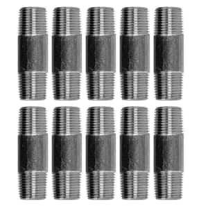 1/2 in. x 2-1/2 in. Black Industrial Steel Grey Plumbing Nipple (10-Pack)
